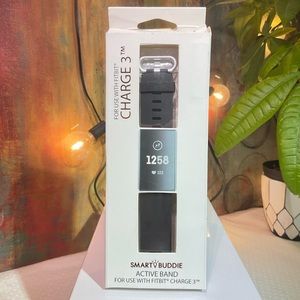 Active Bands Compatible with Fitbit Charge 3, Black, One Size, for Men Women